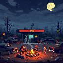 Gas Station 8bit pixel style