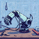 Robot Arm 8bit pixel style