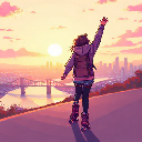 Sunrise 8bit pixel style